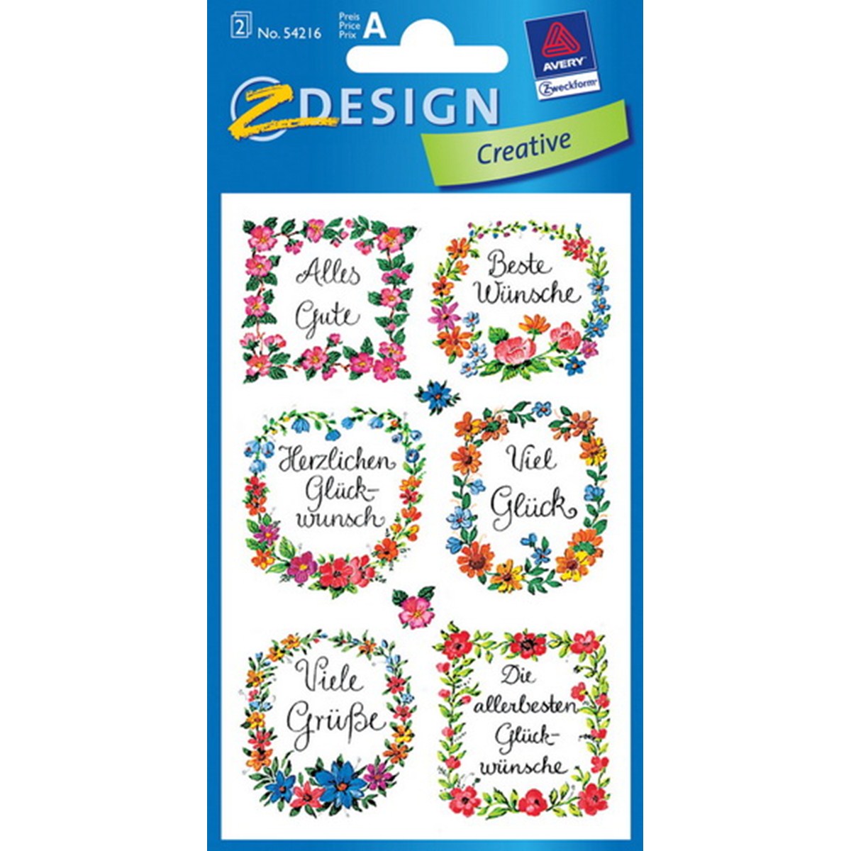 Naklejki błyszczące - dedykacja (jniemiecki) avery z-design | eazbiuro.pl | Zamów szybko!