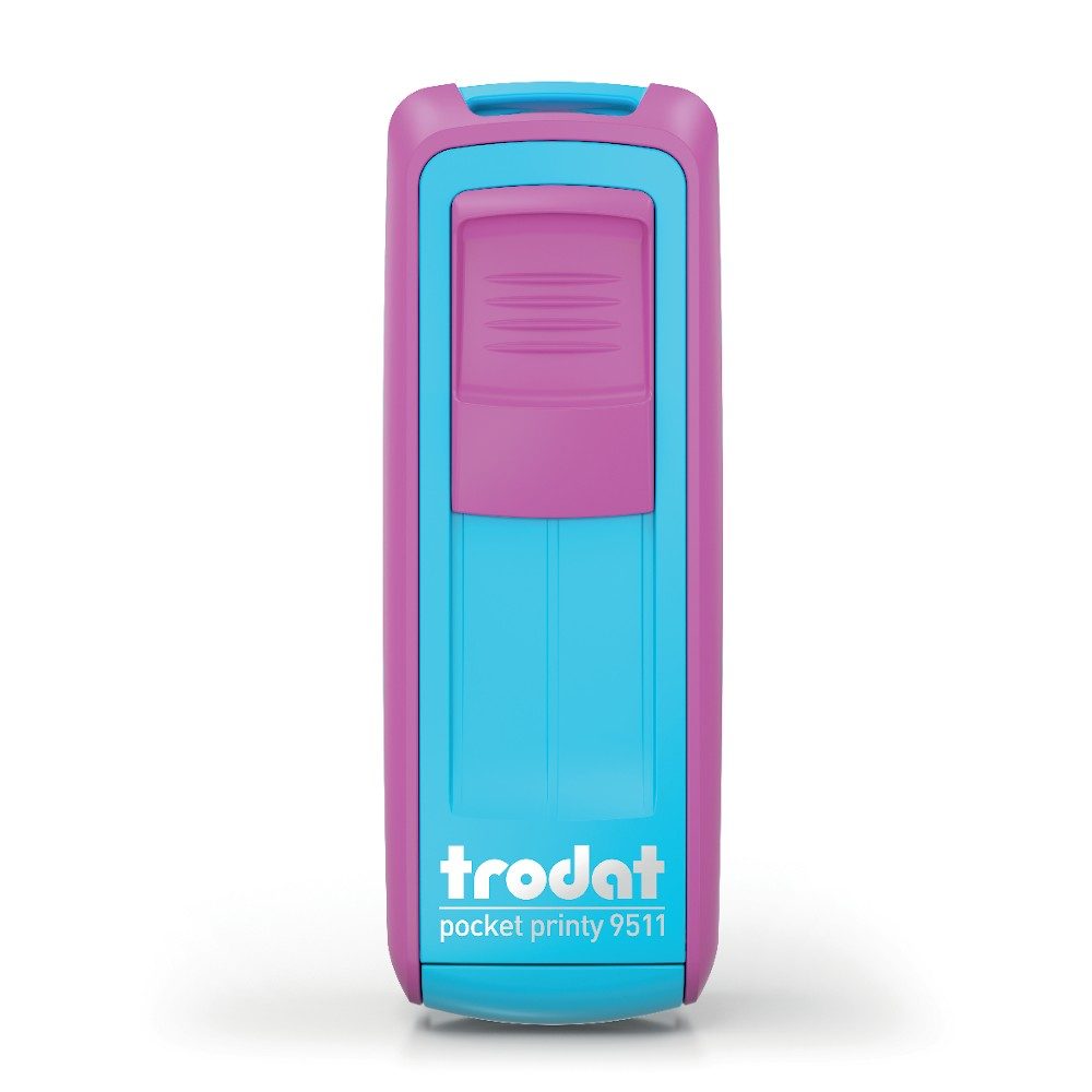 Pieczątka 9511 pocket printy różowo-turkusowa, 38x14 mm, Trodat | eazbiuro.pl | Kup wyjątkowo!