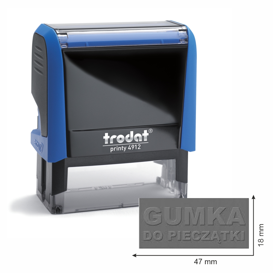 Trodat pieczątka 4912 obudowa niebieska 47 x 18 mm + wkładka tuszująca + gumka | eazbiuro.pl | Nie przegap!