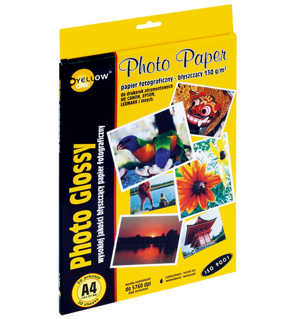 Papier foto Yellow one błyszczący A4 130 g/m2 20 arkuszy Papier foto Yellow one błyszczący A4 130 g/m2 20 arkuszy