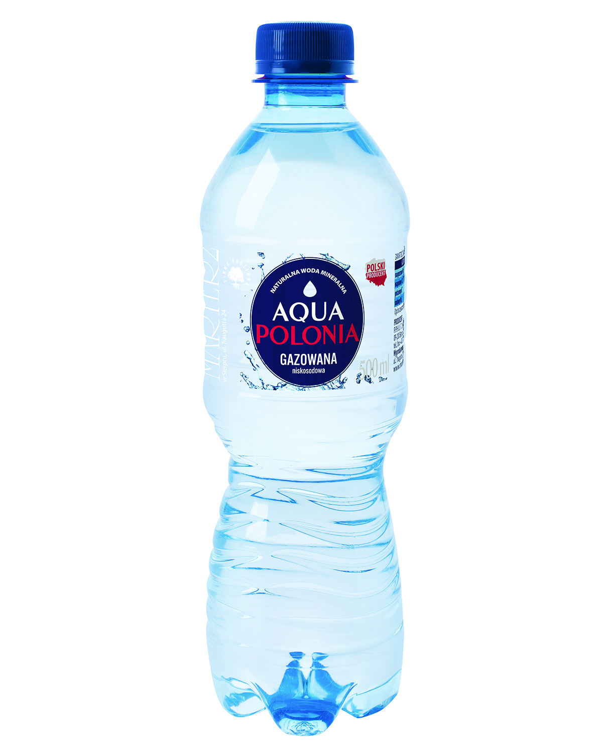 Woda mineralna aqua polonia, gazowana, 0,5l (1 sztuka - minimum sprzedaży 12 sztuk)