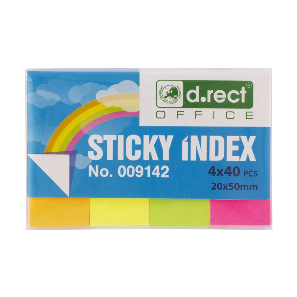 Zakładki indeksujące d.rect 20x50 mm 4x40 kartek