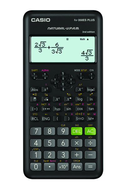 Kalkulator naukowy Casio fx-350esplus-2-b, 252 funkcje, 77x162mm, czarny Kalkulator naukowy Casio fx-350esplus-2-b, 252 funkcje, 77x162mm, czarny