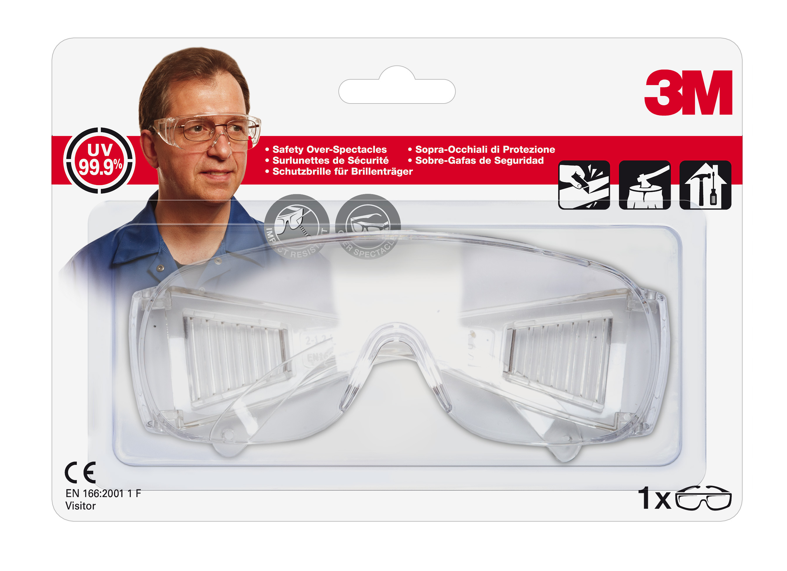 Okulary ochronne 3m clear visitor, transparentne