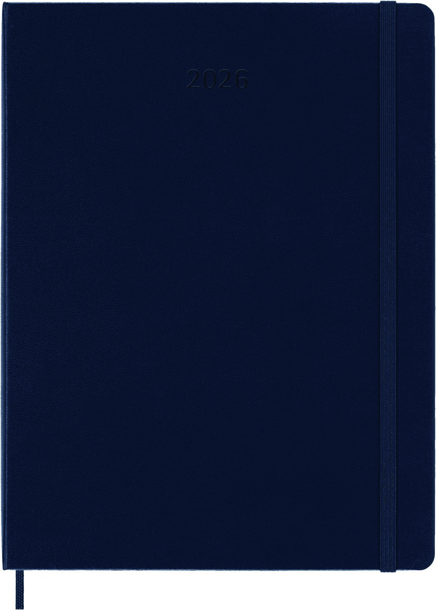 Kalendarz tygodniowy MOLESKINE 2026, 12M, XL, twarda oprawa, 19x25cm, sapphire blue