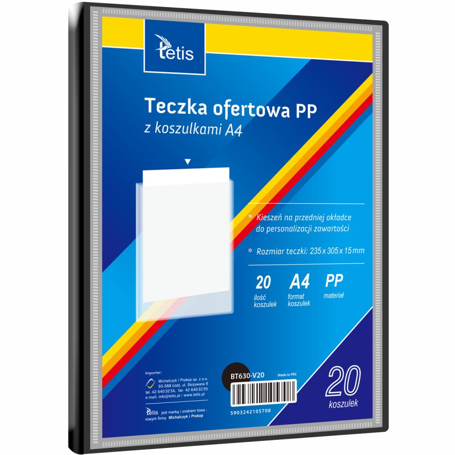 Teczka ofertowa A4 Tetis 15mm czarna