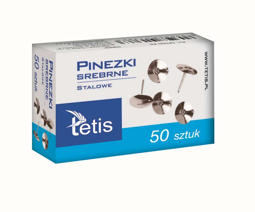 Pinezki srebrne /50szt/ Tetis