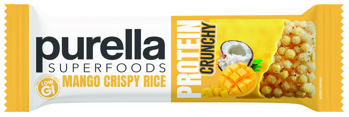 Baton proteinowy PURELLA, mango crispy rice, 45g