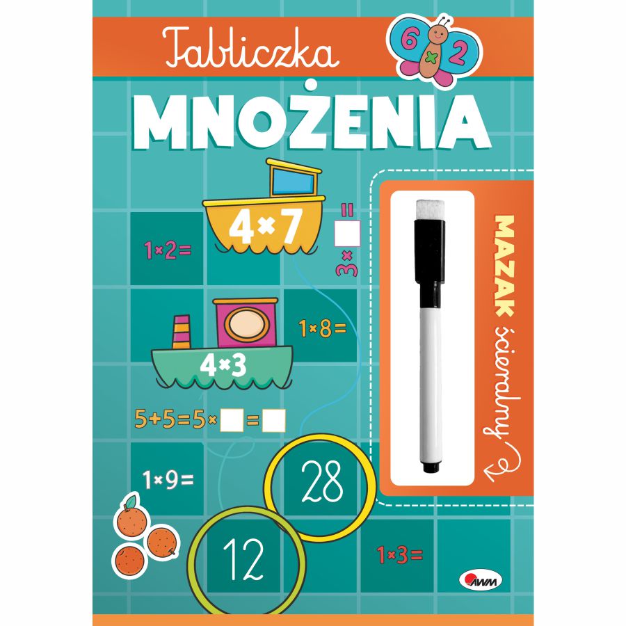 Mazak ścieralny tabliczka mnożenia – książeczka edukacyjna | Dla małych odkrywców