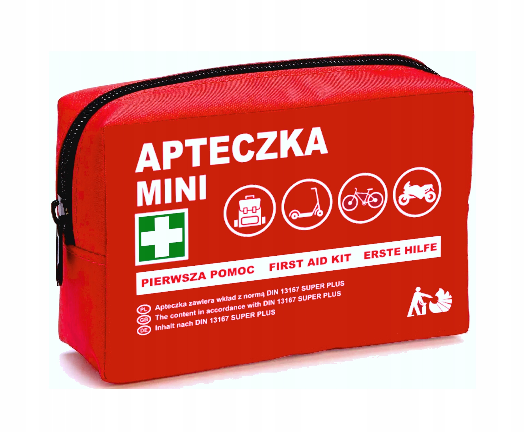 Apteczka motocyklowa turystyczna na rower i w góry DIN 13167 PLUS