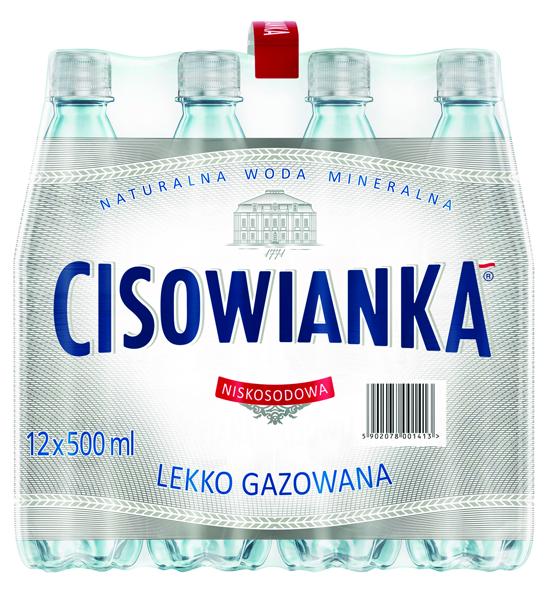 Woda mineralna Cisowianka lekki gaz 0,5l - kaucja