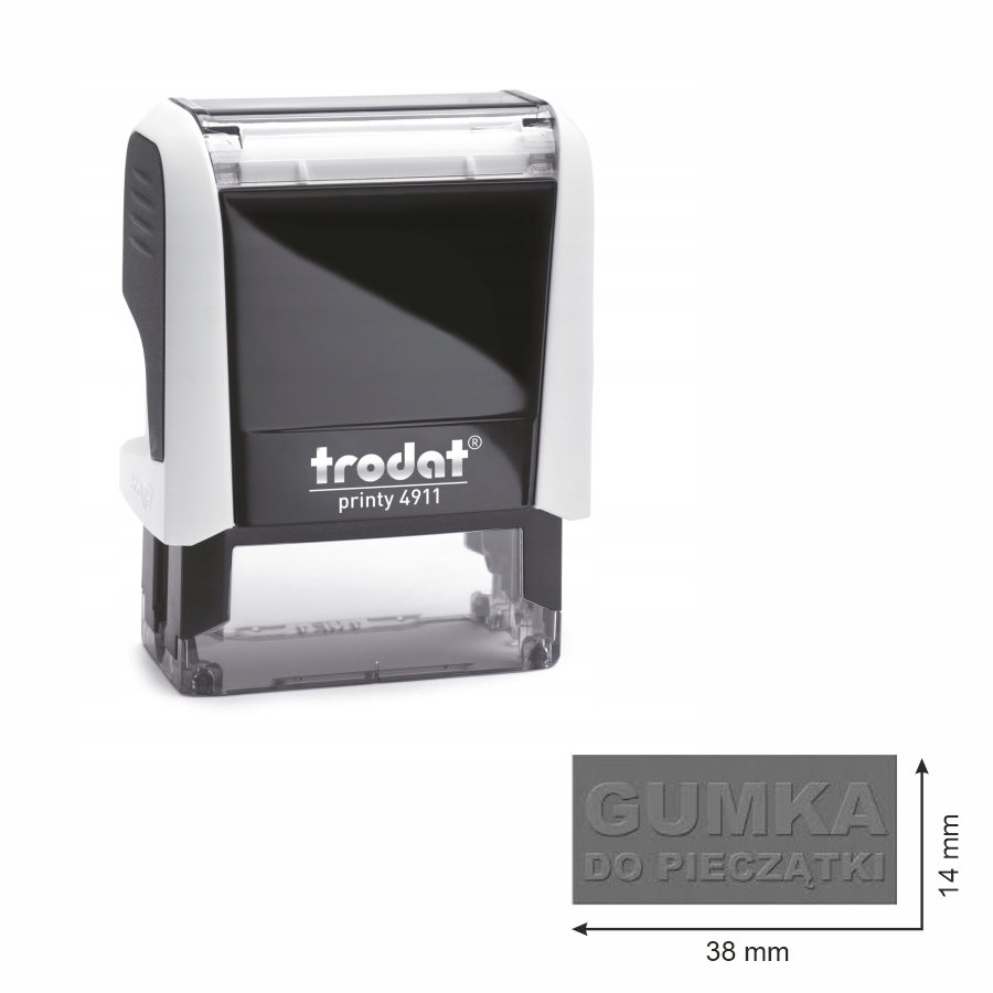 Trodat pieczątka 4911 obudowa biała 38 x 14 mm + wkładka tuszująca + gumka | eazbiuro.pl | Zamów taniej!