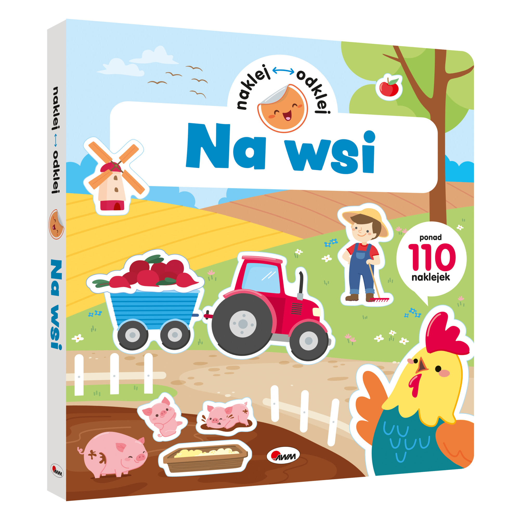 Naklej odklej na wsi – książeczka edukacyjna dla dzieci | Rozwijaj kreatywność