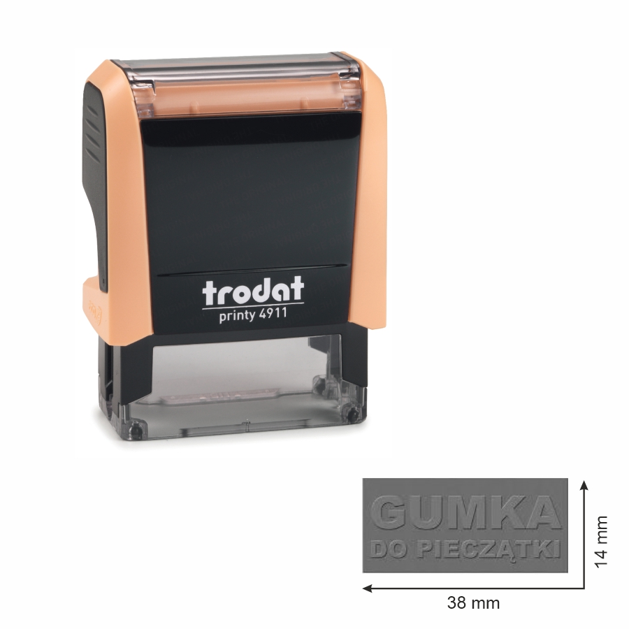 Trodat pieczątka 4911 obudowa pastelowa pomarańczowa 38 x 14 mm + wkładka tuszująca + | eazbiuro.pl | Wybierz i kup!