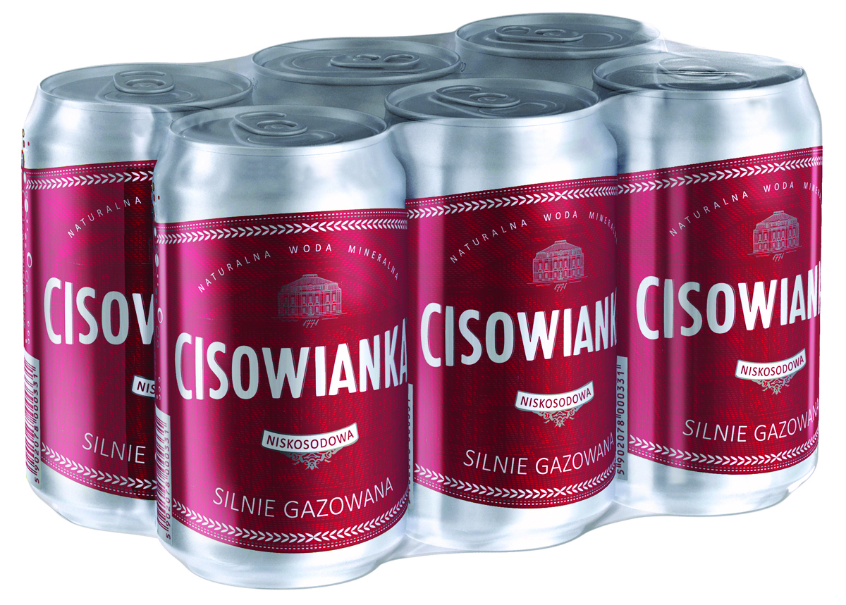 Woda Cisowianka, silnie-gazowana, puszka, 330ml