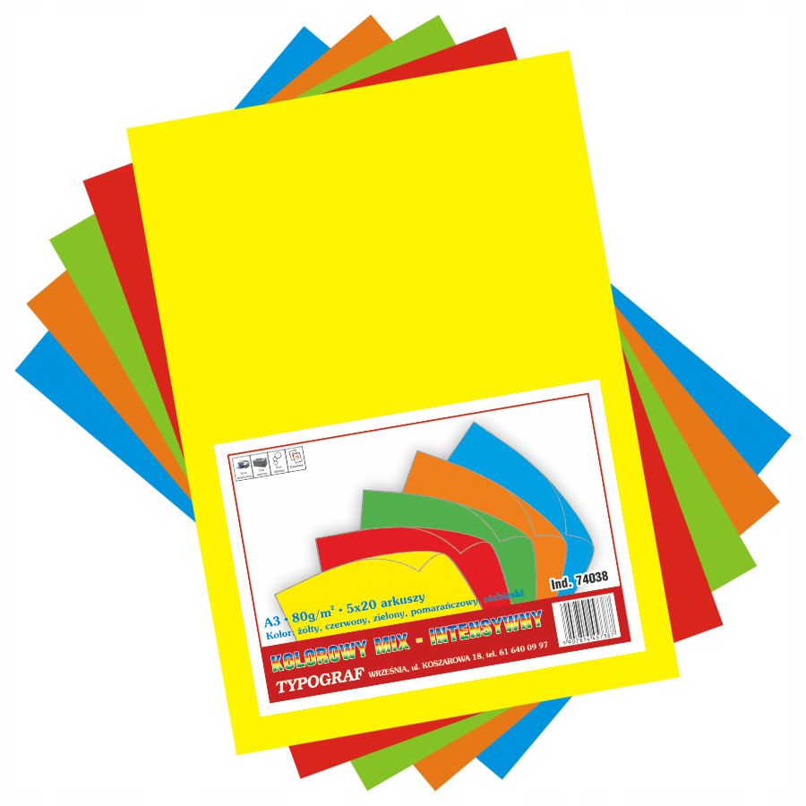 Papier ksero kolorowy mix intensywny A4 80 g/m2 | eazbiuro.pl | Kup z dostawą!