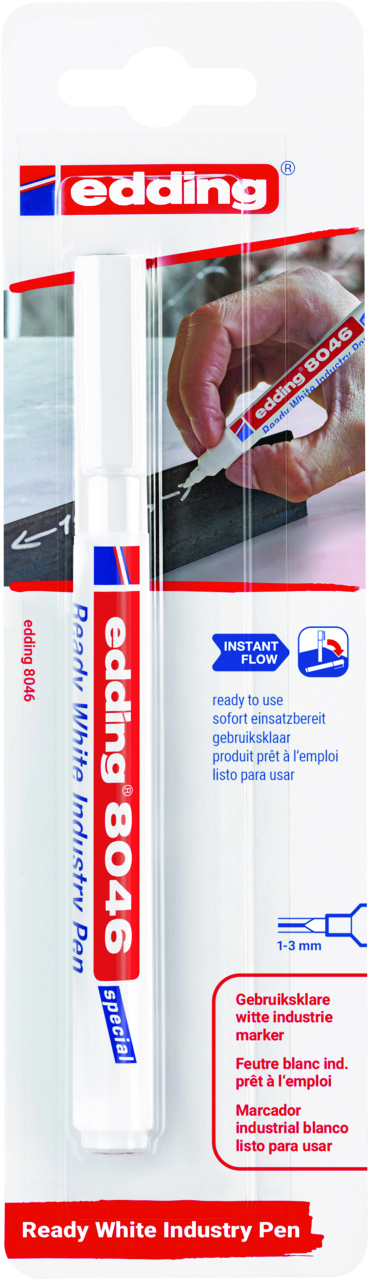 Marker przemysłowy permanentny e-8046 Edding, blister, biały