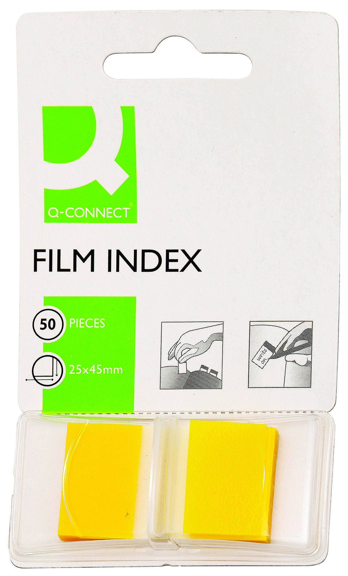 Zakładki indeksujące Q-Connect, pp, 25,4x43,7mm, 50 kartek, żółte Zakładki indeksujące Q-Connect, pp, 25,4x43,7mm, 50 kartek, żółte