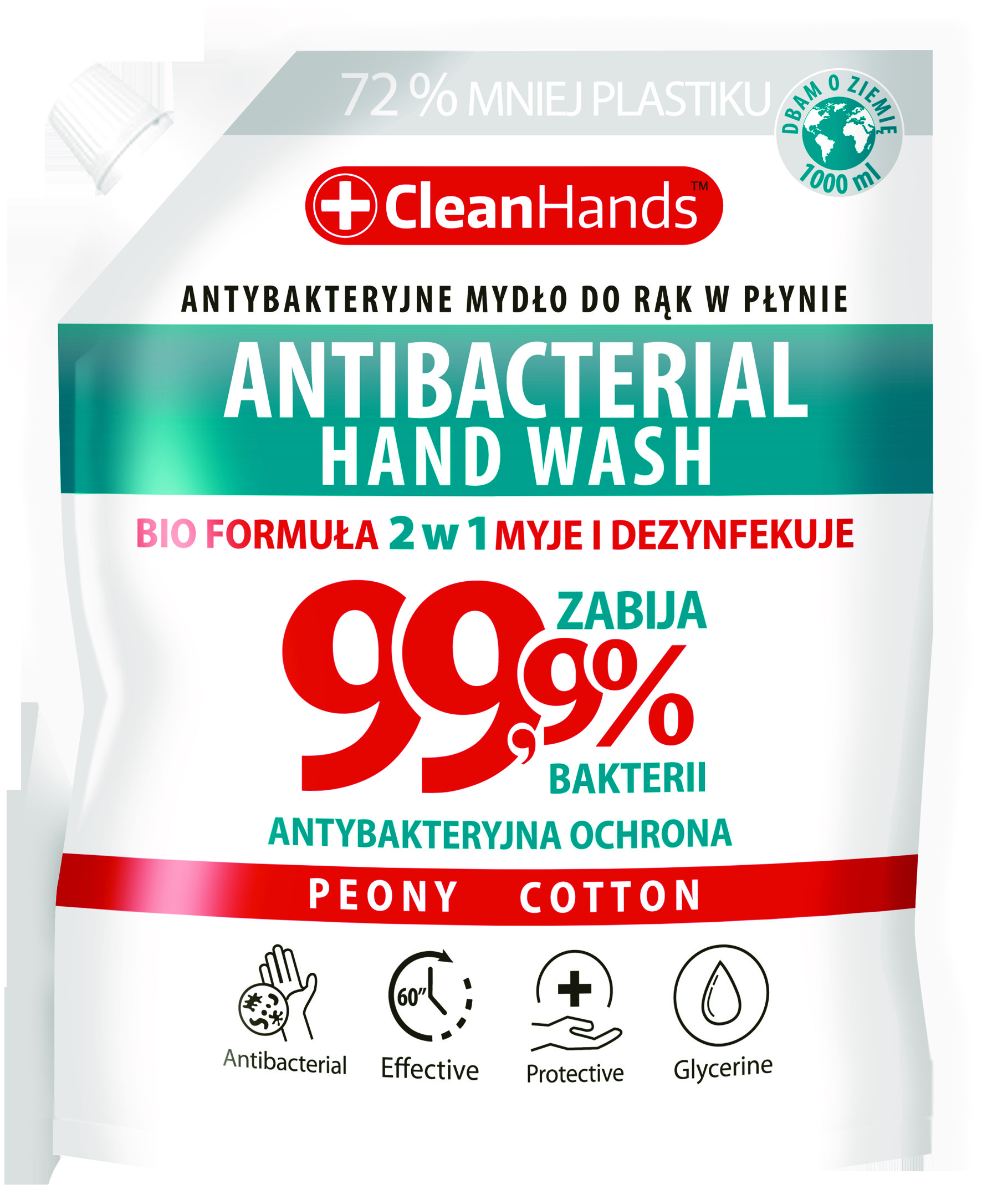 Mydło antybakteryjne clean Hands, peony&cotton