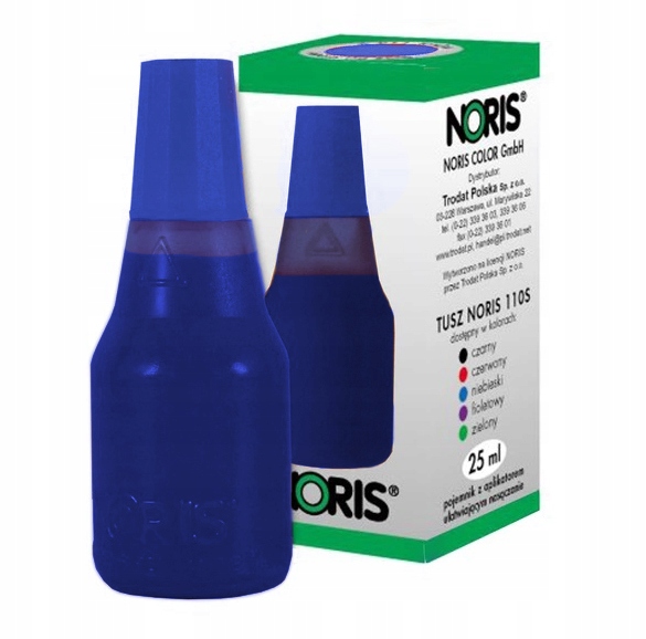 Tusz do pieczątek bezolejowy Noris 110s 25ml niebieski Tusz do pieczątek bezolejowy Noris 110s 25ml niebieski