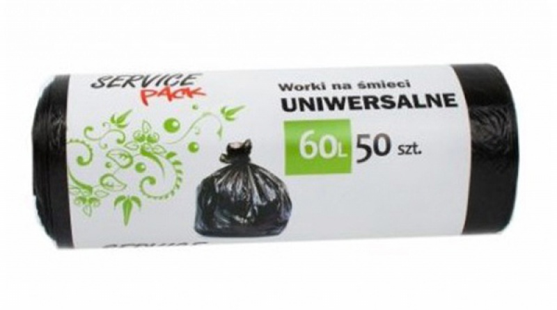 Worki domowe na śmieci hdpe 60 l zestaw 50 sztuk czarne | eazbiuro.pl | Zamów już dziś!