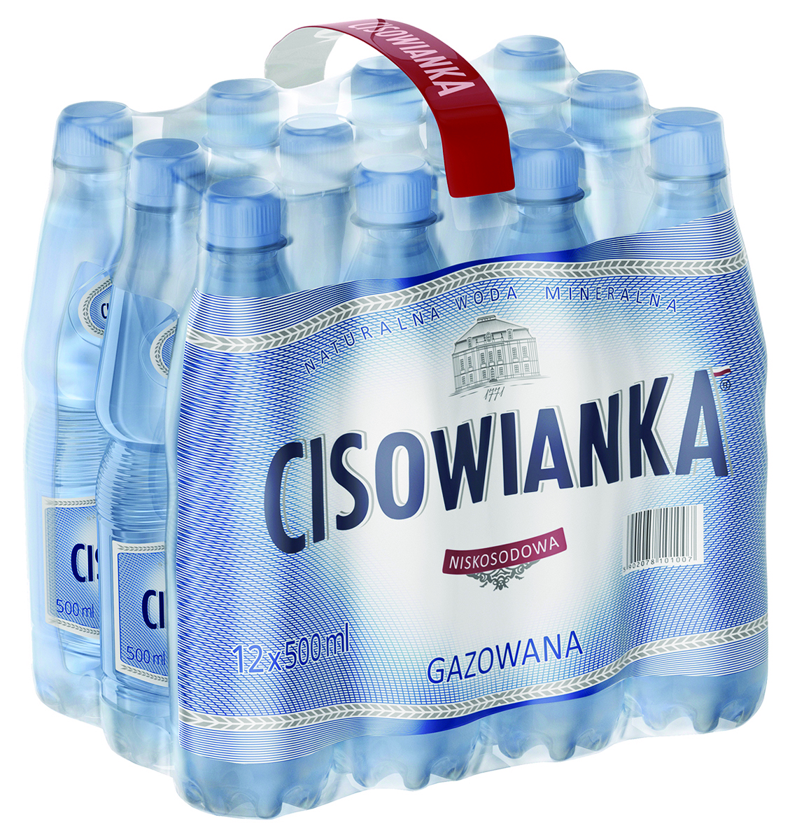 Woda mineralna Cisowianka gazowana 0,5l - kaucja