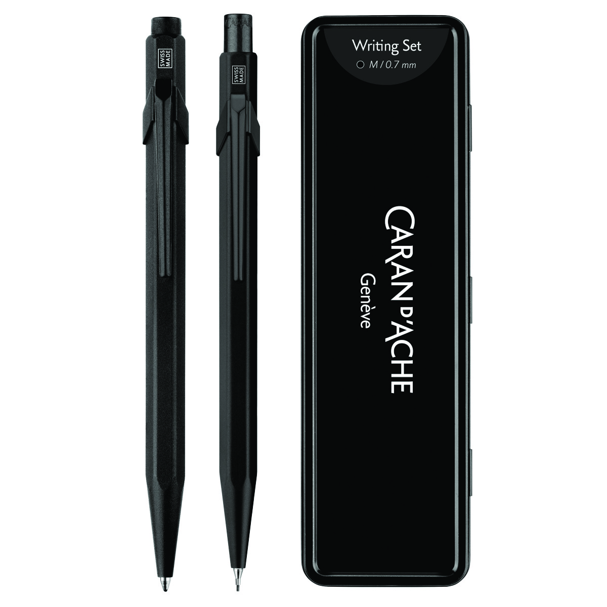 Zestaw długopis 849 i ołówek 844 CARAN D'ACHE Black Code, w etui, czarny