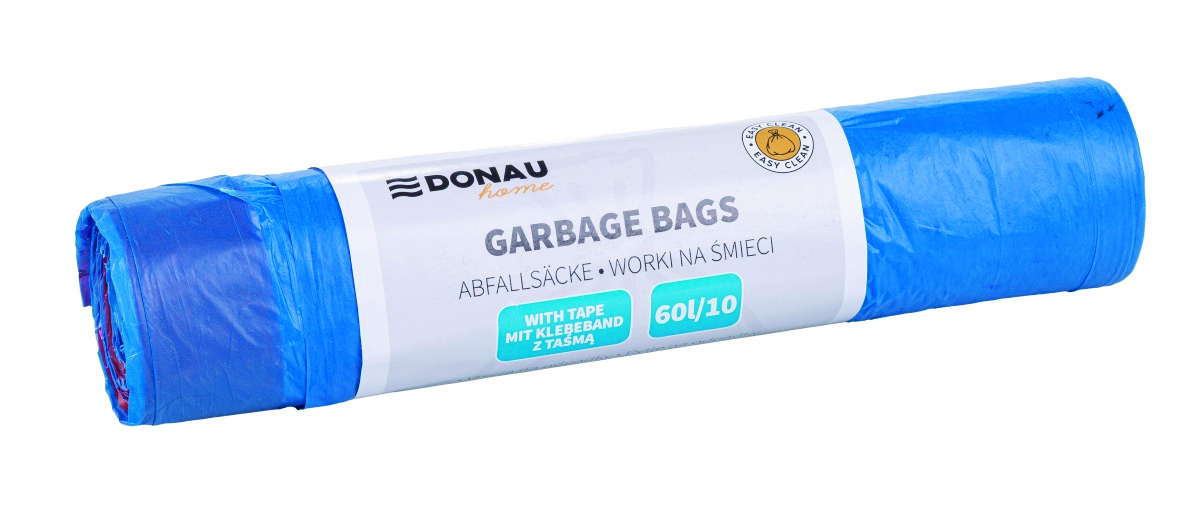 Worki na śmieci DONAU HOME, z taśmą (LDHD), 60l, 10 szt., niebieskie