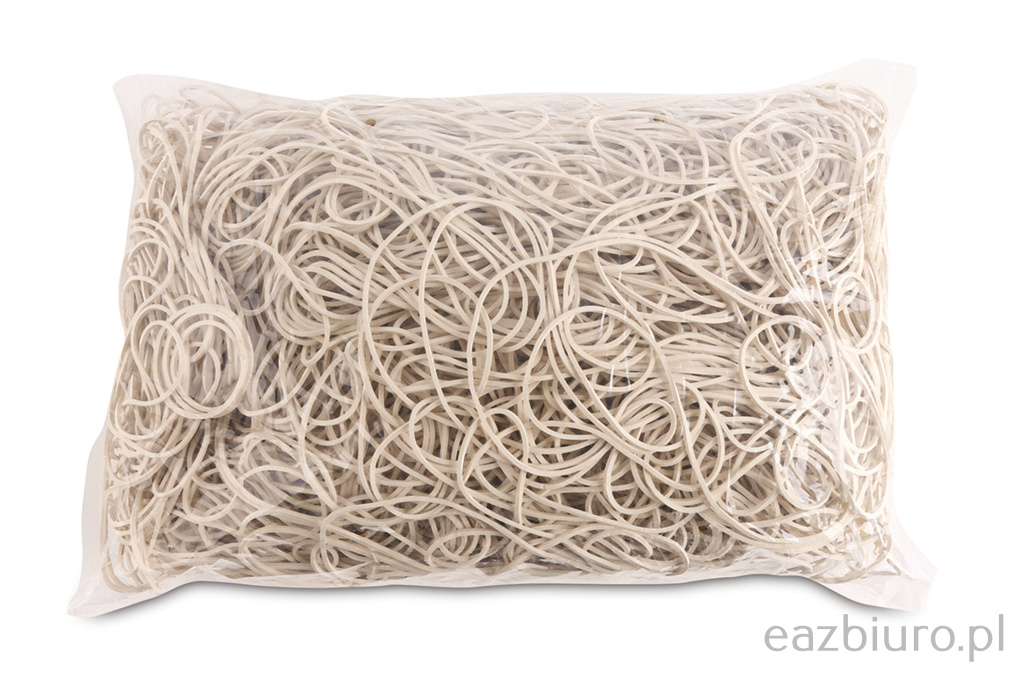 Gumki reCepturki Office Products, średnica 100mm, 1,5x1,5mm, 60% kauczuku, 1000g, zgrzewka, białe