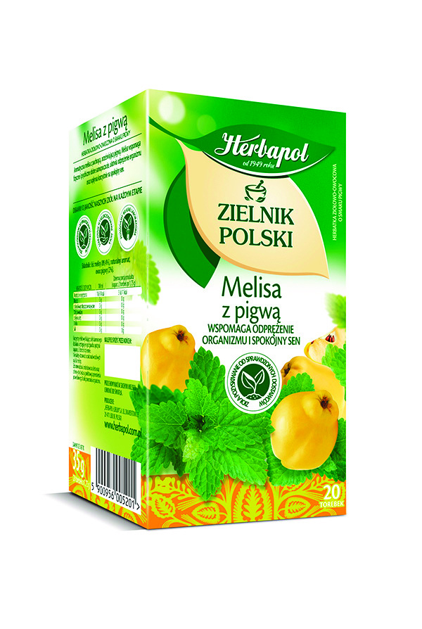 Herbata Herbapol zielnik polski, 20 torebek, melisa z pigwą