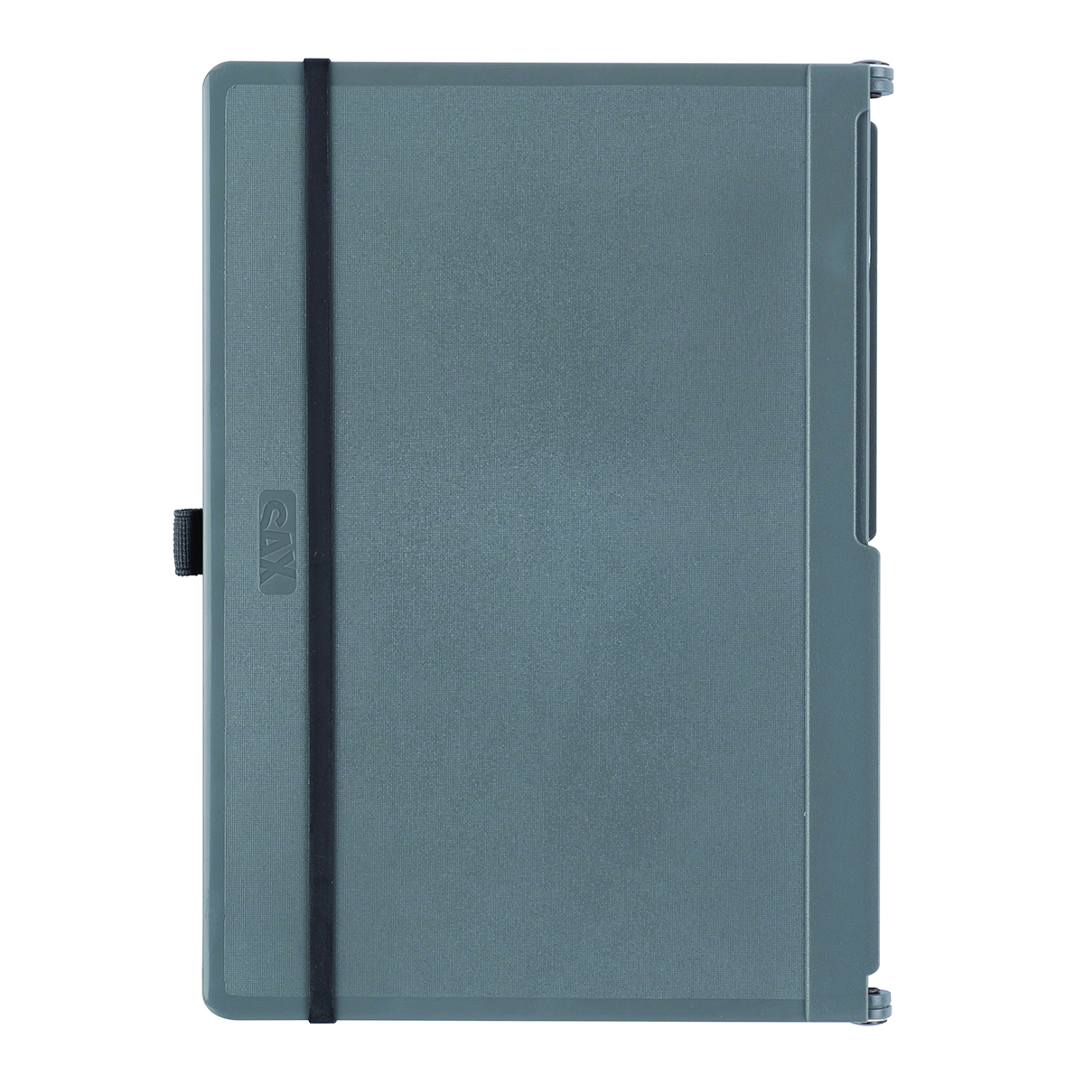 Clipboard składany SAX, PP, A5/A4, z met. klipsem, z gumką i uchwytem na długopis, szary