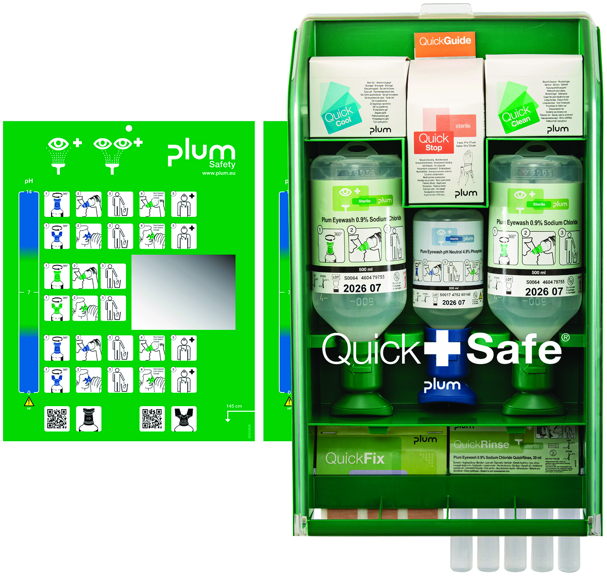 Apteczka ścienna PLUM QuickSafe Complete, z wyposażeniem Apteczka ścienna PLUM QuickSafe Complete, z wyposażeniem