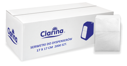 SERWETKI 17X17CM DO DYSPENSERA CLARINA BIAŁE