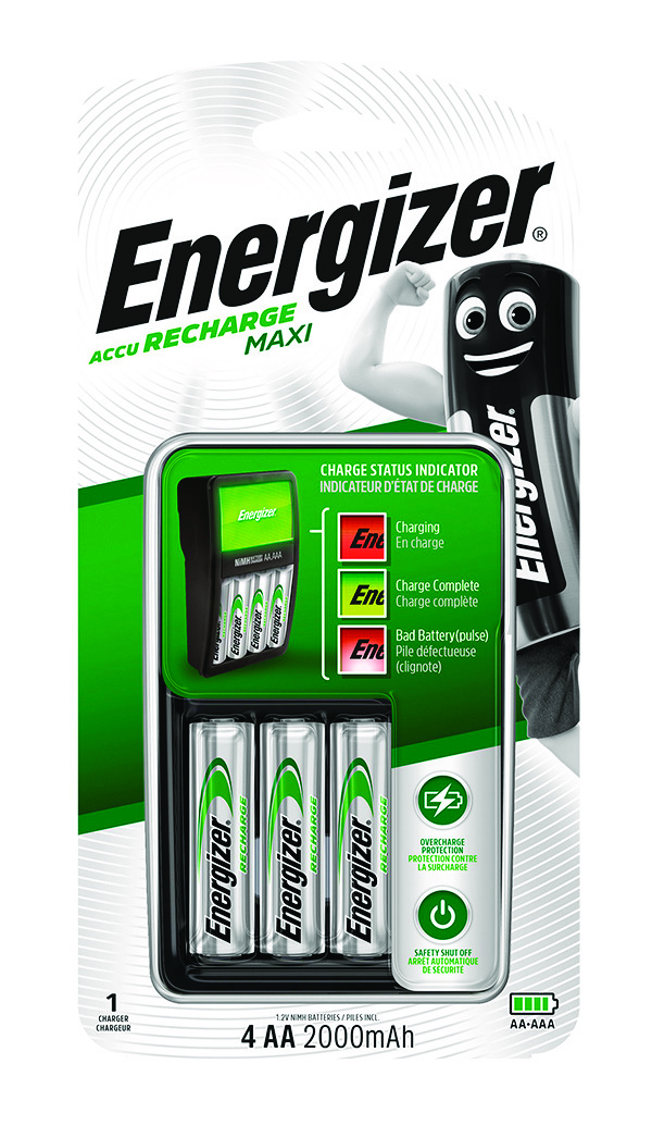 Ładowarka baterii Energizer r06 + 4 akumulatorki aa power plus