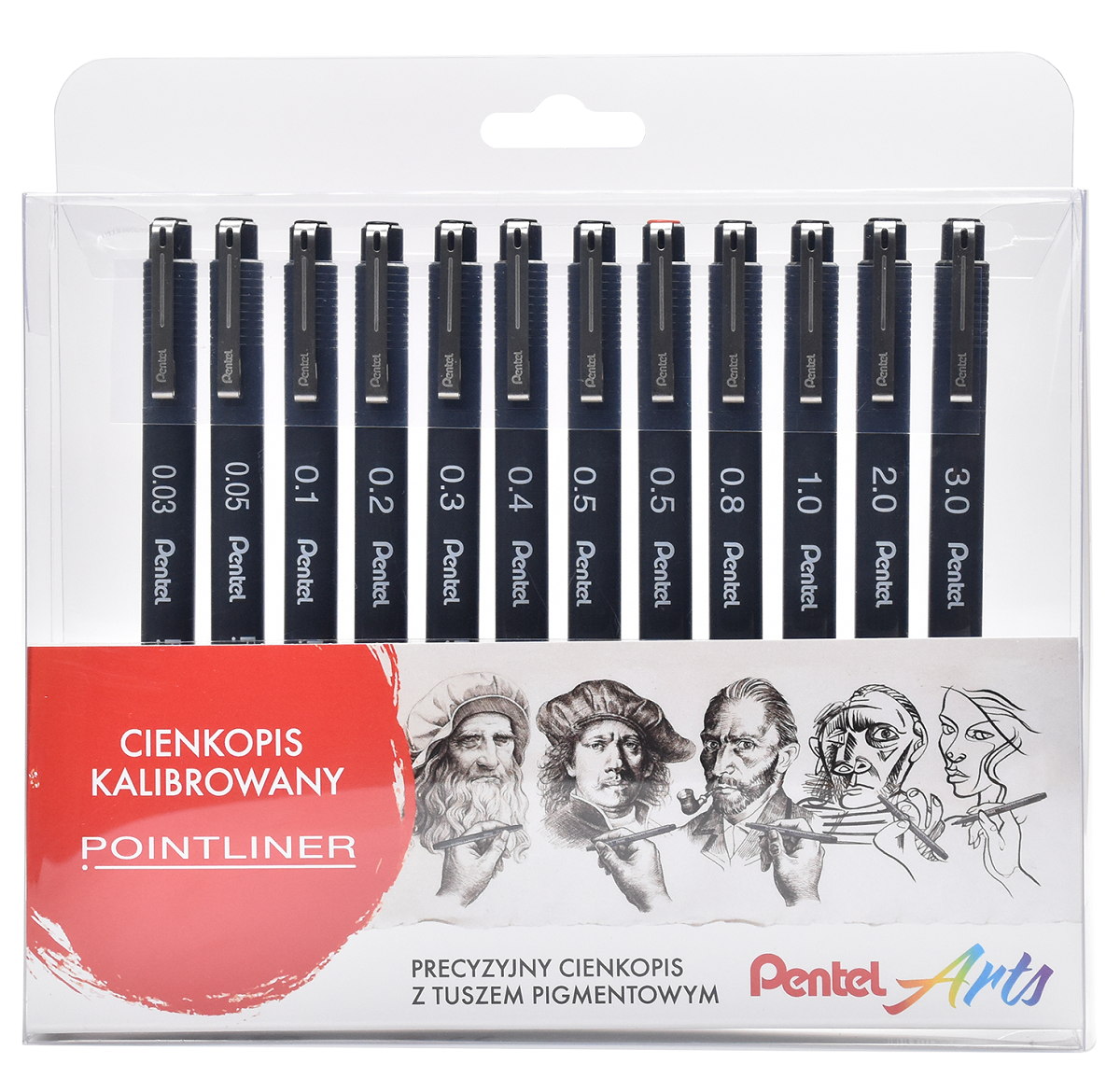 Cienkopis kalibrowany pointliner zestaw Pentel 12 szt. Cienkopis kalibrowany pointliner zestaw Pentel 12 szt.