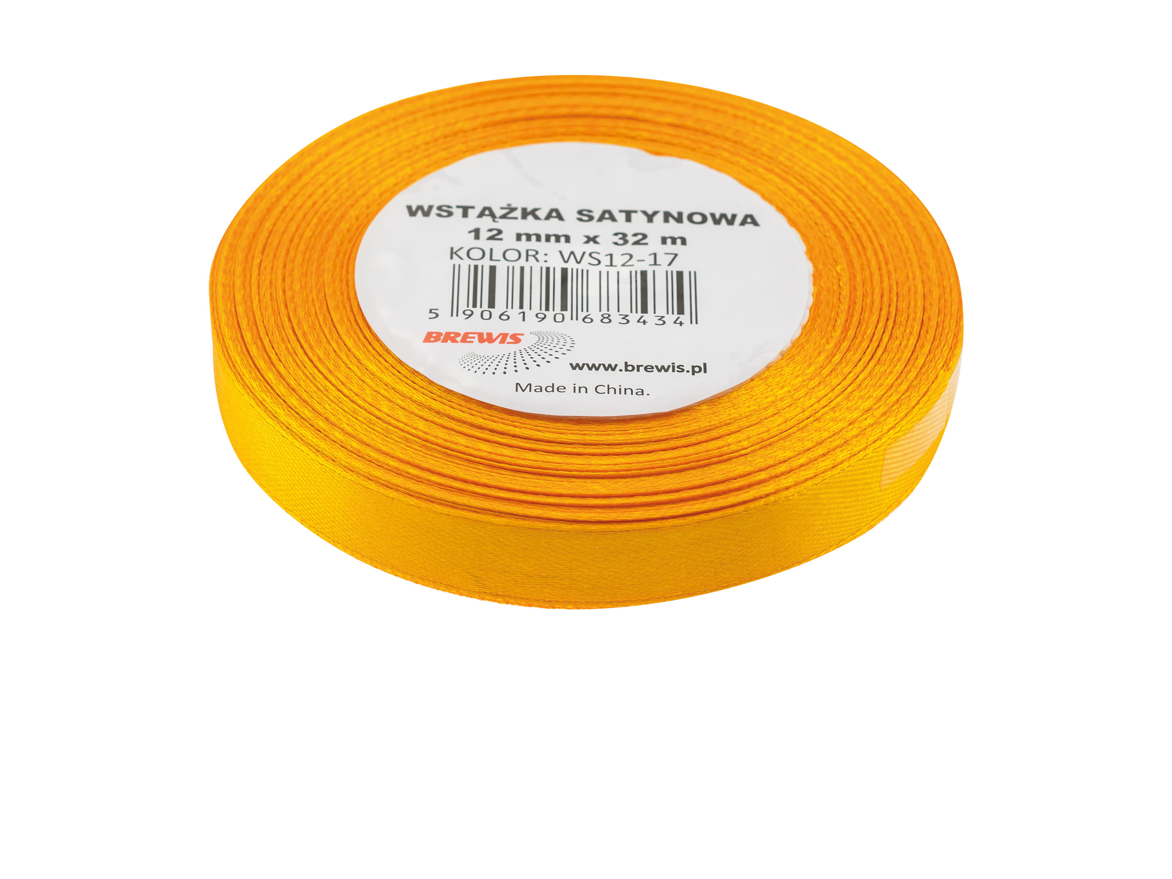 Wstążka Brewis satynowa 12 mm 32 m jasno-pomarańczowy | eazbiuro.pl | Kup pewnie!