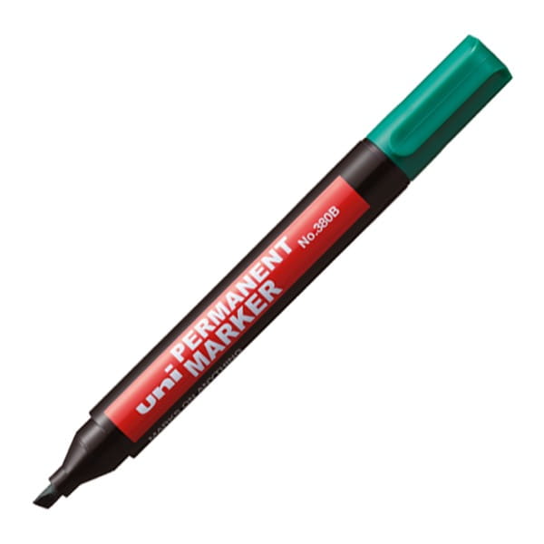 Marker permanentny Uni NO-380 zielony ścięta końcówka