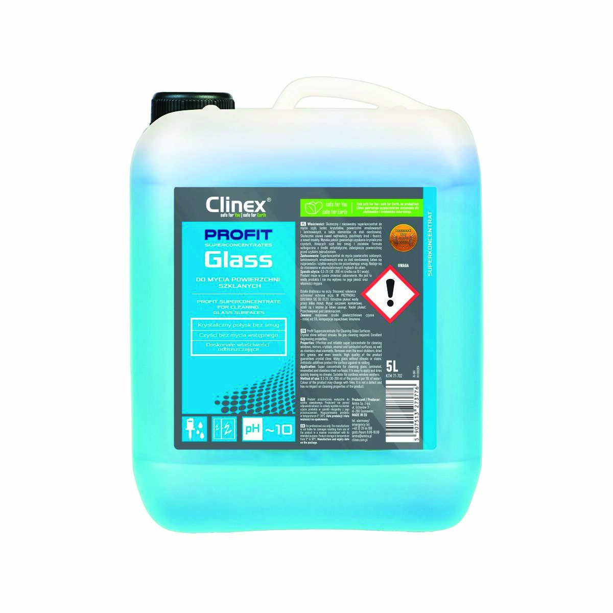 Koncentrat CLINEX Profit Glass, do mycia powierzchni szklanych, 5l Koncentrat CLINEX Profit Glass, do mycia powierzchni szklanych, 5l