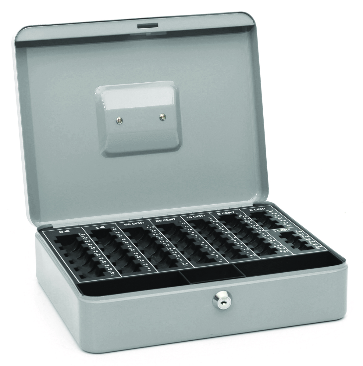 Kasetka na pieniądze Q-CONNECT, ekstra duża, 330x235x90mm, srebrna Kasetka na pieniądze Q-CONNECT, ekstra duża, 330x235x90mm, srebrna