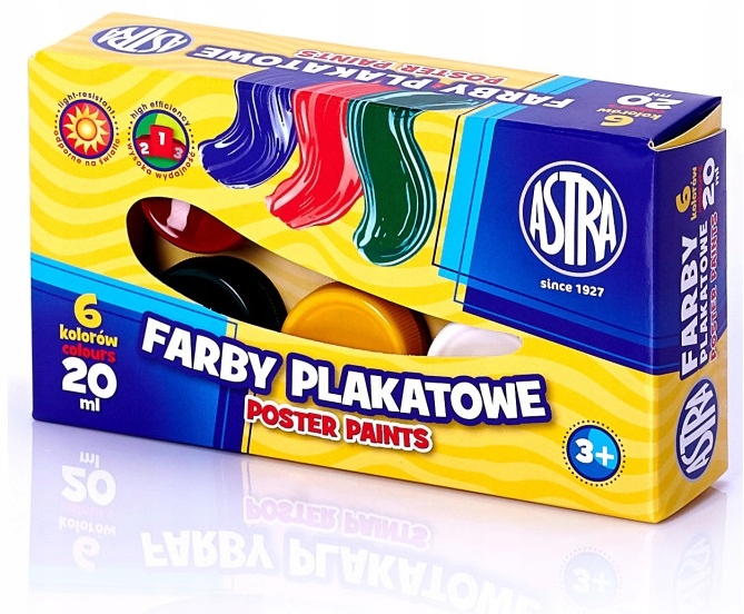 Farbki plakatowe Astra 6 kolorów 20ml