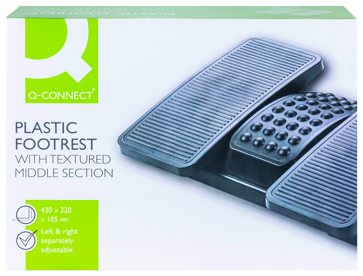 Podnóżek Q-Connect, 430x320mm, z oddzielnymi platformami na nogi, czarny