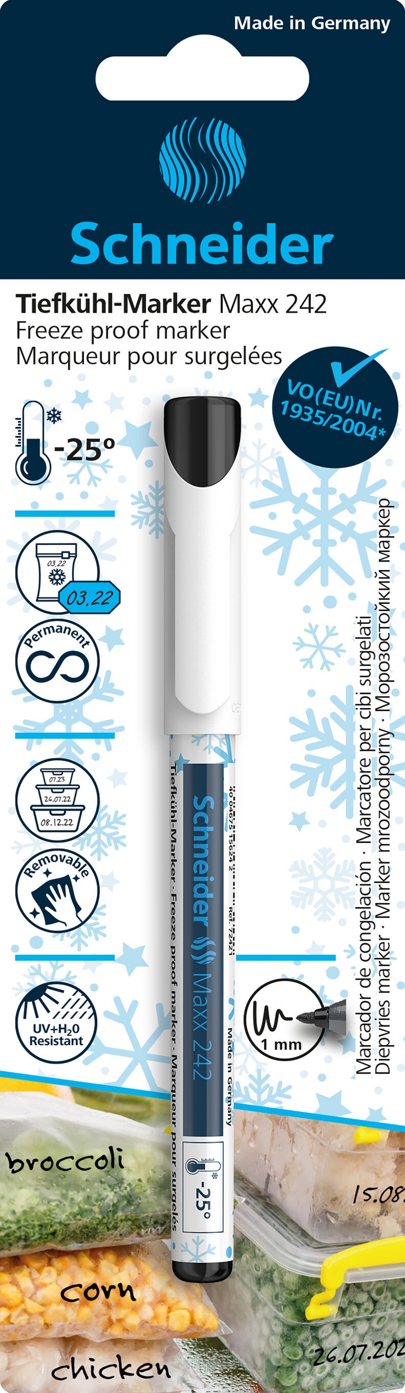Marker odporny na zamrażanie SCHNEIDER Maxx 242, okrągły, 1mm, czarny