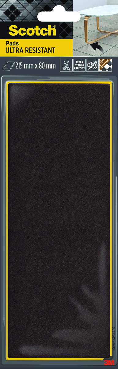Ultra odporna podkładka filcowa SCOTCH, prostokąt, 215x80mm, 1 szt., czarny Ultra odporna podkładka filcowa SCOTCH, prostokąt, 215x80mm, 1 szt., czarny
