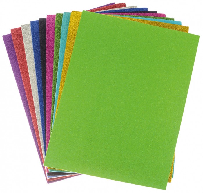 Pianka pvc samoprzylepna z brokatem A4 zestaw 10 sztuk mix kolorów | eazbiuro.pl | Wybierz najlepsze!