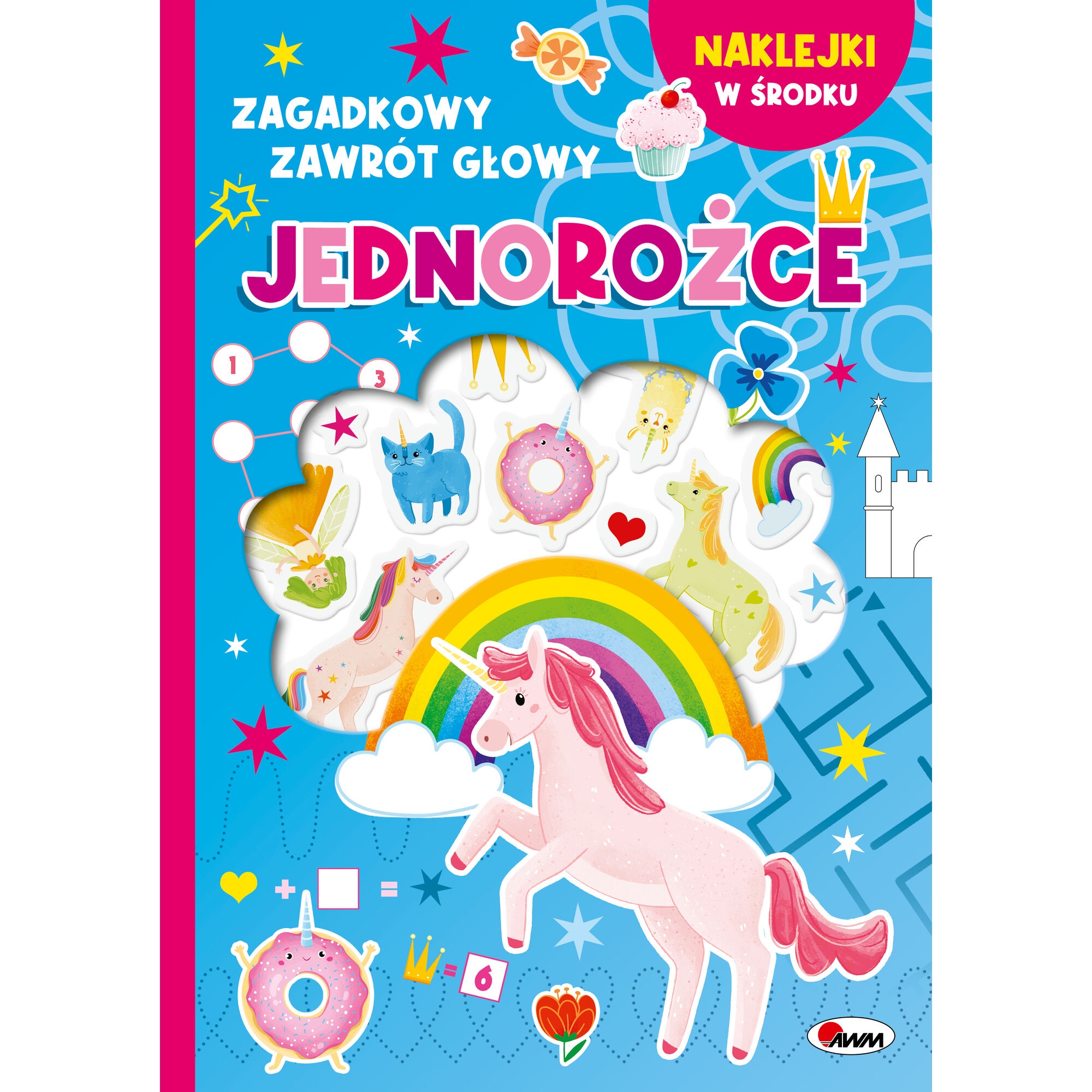 Zagadkowy zawrót głowy jednorożce – książeczka aktywizująca | Idealne na prezent