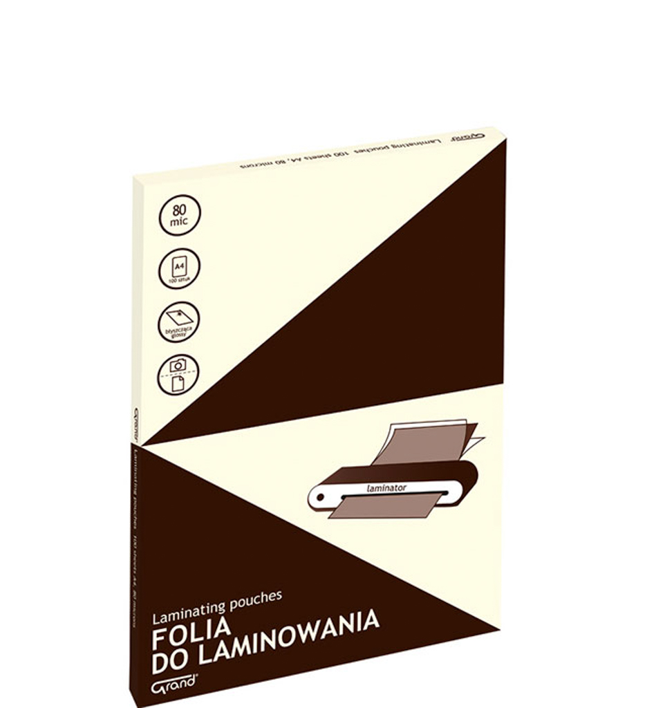 Folia do laminowania Grand A4 80 mic 100 arkuszy Folia do laminowania Grand A4 80 mic 100 arkuszy