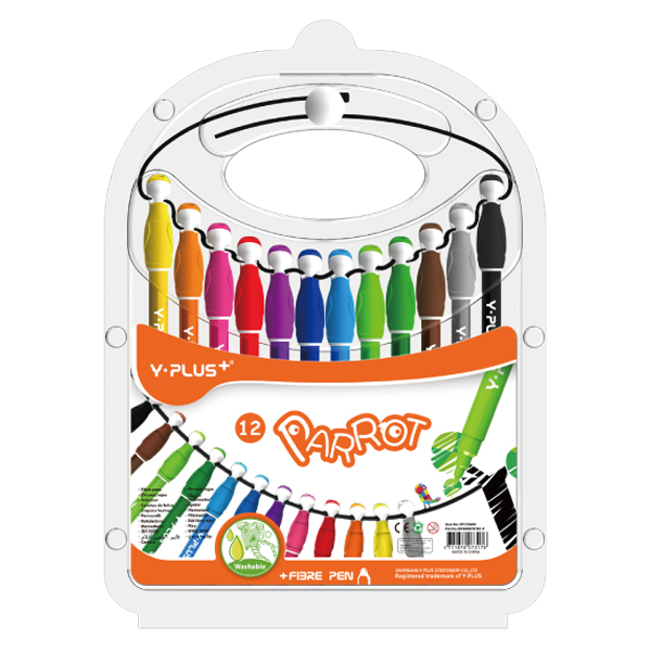 Flamastry na gumce papuga, zestaw 12 sztuk. | eazbiuro.pl | Kup w promocji!