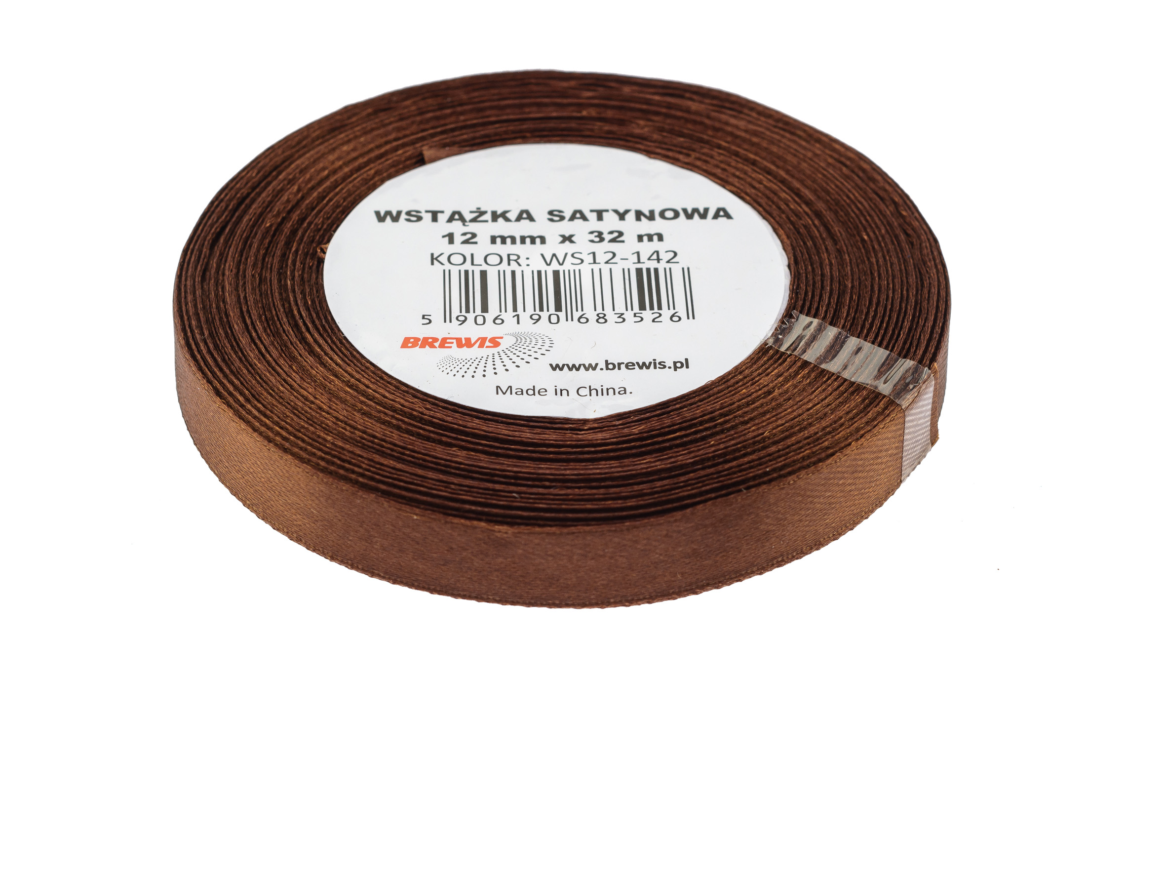 Wstążka Brewis satynowa 12 mm 32 m brązowa | eazbiuro.pl | Kup sprytnie!