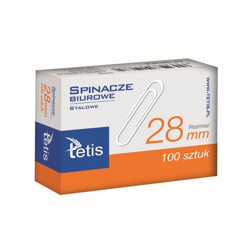 Spinacze biurowe okrągłe Tetis 28 mm zestaw 100 sztuk. | eazbiuro.pl | Kup wyjątkowo!