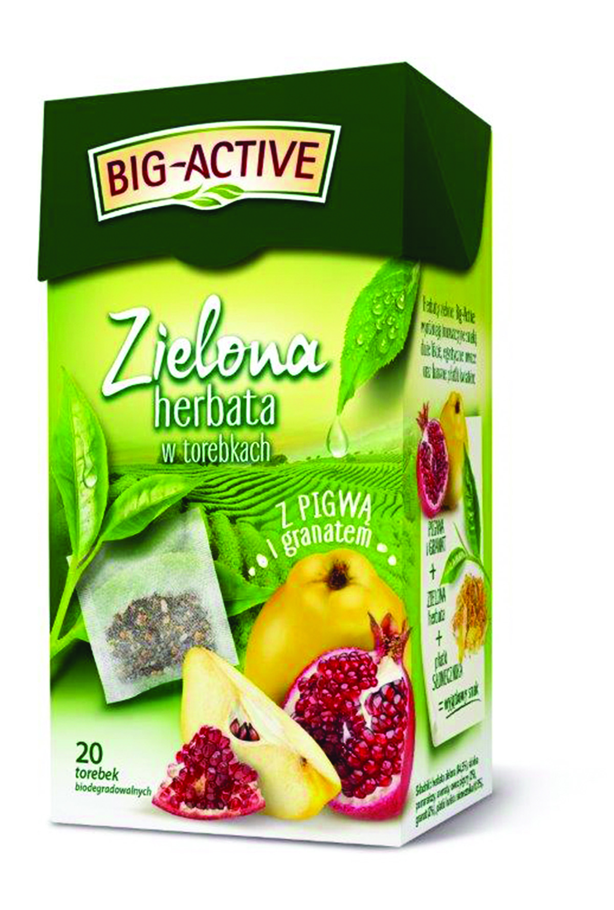 Herbata Big Active zielona z pigwą i granatem 20 torebek